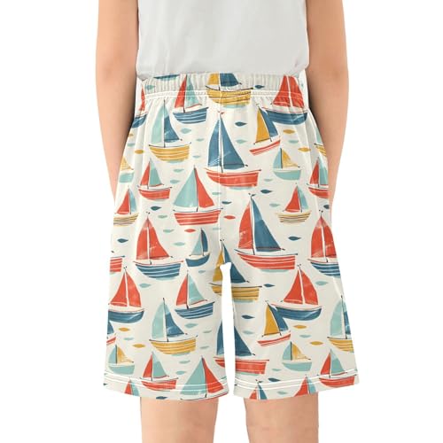 ALAZA Cartoon Boat Pajama Shorts Sleep Shorts Pant Lounge Pajama Bottoms Elastic Waist with Pockets2
