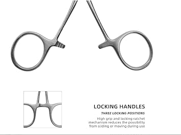 5.5 Inch Forceps Stainless Steel Clamp - Straight Edge Precision Tool for Veterinary, and Hobby Use - Ideal for Grasping Small Objects and Tissue Handling (1, Straight)
