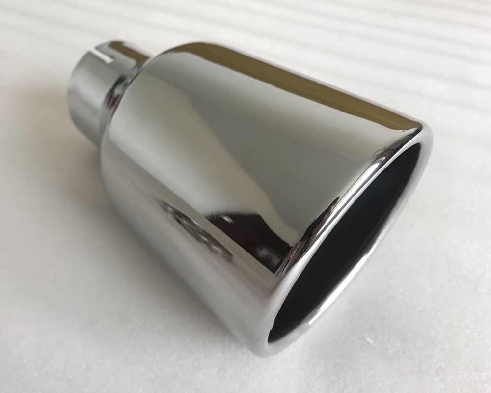 Auto Accessori Gola Di Coda Del Silenziatore Di Scarico Universale A Bordo Piatto In Acciaio Inossidabile Modifica Dell'auto Tubo Di Scarico (Size : 70MM IN-89MM OUT)