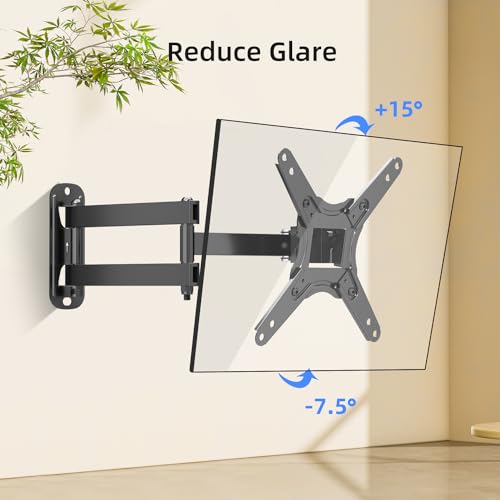 Suptek Full Motion TV Monitor Wall Mount for Most 13-42 Inch LED LCD Flat Curved Screen TVs & Monitors, Articulating Arms Swivel Tilt Extension Rotation, Max VESA 200x200mm up to 44lbs, MA1345 - Thumbnail 2
