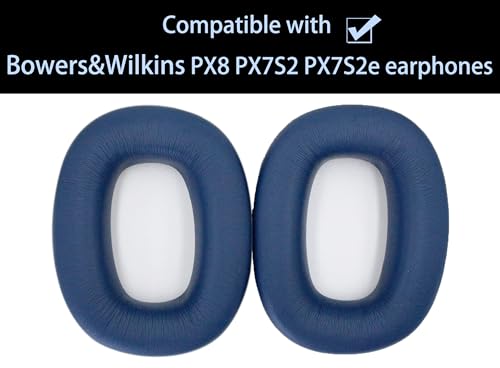 Repuestos almohadillas para oídos, compatibles con auriculares Bowers & Wilkins PX8 PX7S2 PX7S2e, de cuero proteico suave y espuma viscoelástica, color azul luna miniatura 4