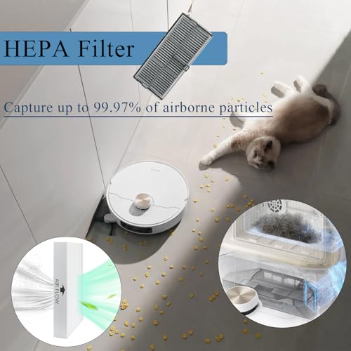 Cleptorize Accessoires pour Dreame L10s Ultra Gen 3/Mova P50 Pro Ultra/X40 Ultra/L40 Ultra/X40 Ultra Complete/X40 Master, 1 Brosse Principale, 4 Filtres, 4 Brosses Latérales, 4 Sacs, 6 Serpillières – vue 7