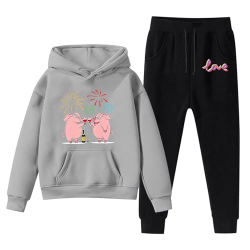 Ensemble de survêtement bébé garçon pour automne et hiver avec sweat imprimé lettre