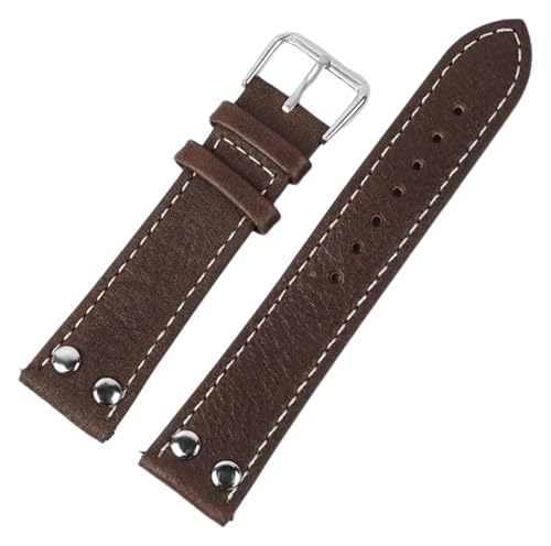 Bracelet montre vintage en cuir véritable 22mm noir idée cadeau