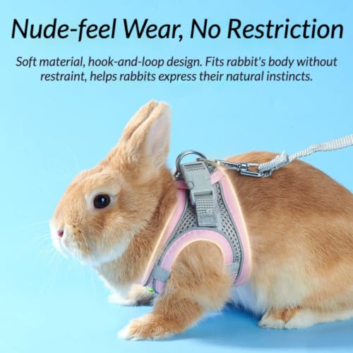 Image of Escape Proof Rabbit Harness and Leash Set Breathable Mesh Vest (Green,XL)