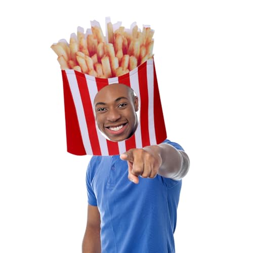 SIEBOLD Gorro de patatas fritas, sombrero divertido, para adultos, unisex, rojo, para fiestas y celebraciones