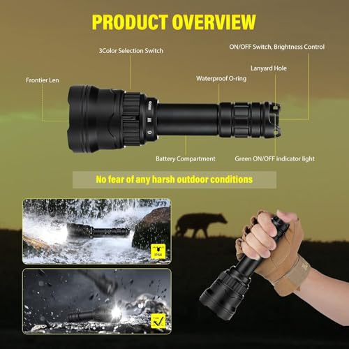 Image of KL62Plus Green White IR850 Zoomable Long Range Hunting Light Kit