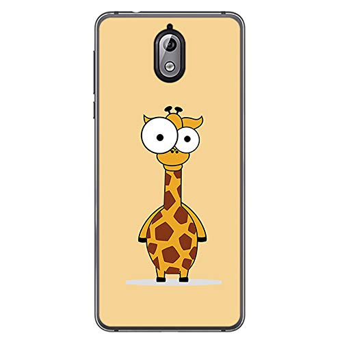 Tumundosmartphone Funda Gel TPU para Nokia 3.1 (2018) diseño Jirafa Dibujos