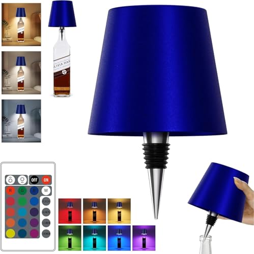 SOUDFK 2026 New Wireless Bottle Lamp,RGB LED Bottle Light with Remote(RGB Sapphire Blue, 1pc)