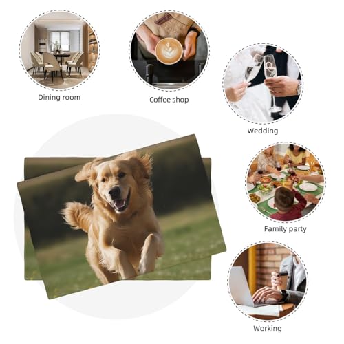 Set de table Golden Retriever facile à nettoyer pour table sans tache - 8