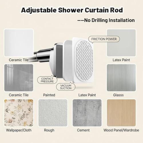 Barre de douche télescopique extensible en acier inoxydable de 40 à 55 cm - 7