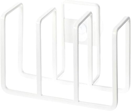 Yamazaki Home - Organizador de 3 esponjas para fregadero de cocina, acero, tamaño único, color blanco