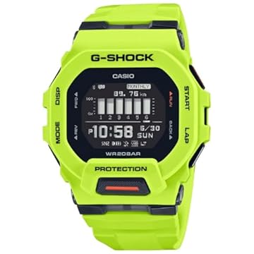 Casio Relógio masculino digital automático com pulseira de plástico G1148, amarelo neon, 49,4 × 45,9 × 15 mm, pulseira, Amarelo neon, 49.4×45.9×15mm, alça