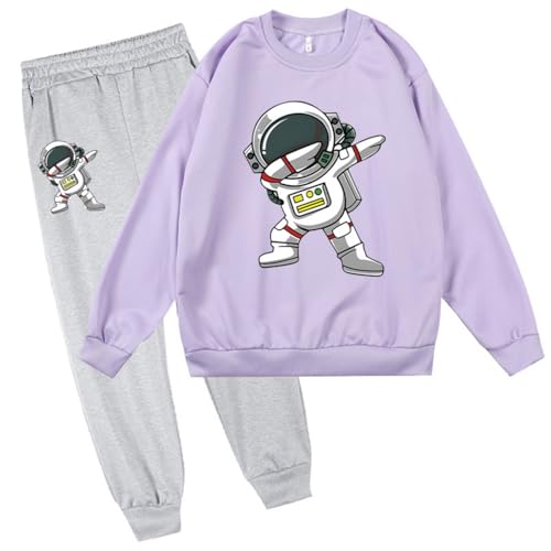 Chándal infantil de 2 piezas con diseño de astronautas con dibujos animados, S20, 140