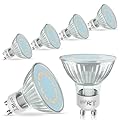 GU10 LED Light Bulbs, 50 Watt Halogen Equivalent, Warm White 2700K, 4W LED Bulbs for Track&Recessed Lighting, 120°Flood Beam Lighting for Kitchen, Range Hood, Living Room, Bedroom, 6 Pack