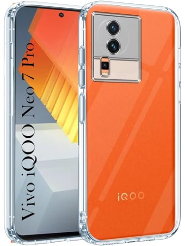 Image of Jkobi Back Case Cover for Vivo IQOO Neo 7 Pro (Silicone Clear Shockproof Case with Camera Protection | Soft and Flexible | Transparent)