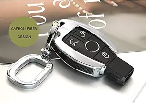 Ubersweet Wood/Carbon Fiber Key Shell Holder Remote Car Key Case Cover for Mercedes Benz W203 W210 W211 C E S CLS CLK CLA SLK Color Name Carbon Fiber
