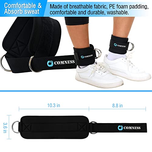Ankle Resistance Bands With Cuffs. Leg/Booty Resistance Bands For Working Out, Kickbacks, And Glute Exercises. Our Ankle Strap Can Be Used Separately For Connection To The Cable Machine. (Black) #TOP4