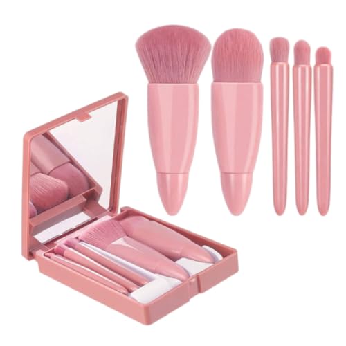 Conjunto de Pincéis de Maquiagem com Estojo e Espelho, Kit Pincel Maquiagem Bolsa