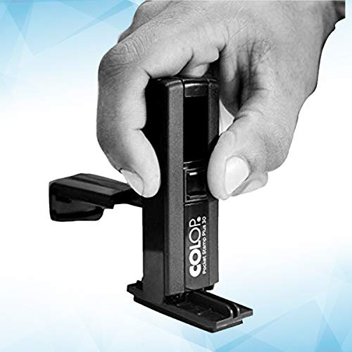 Image of COLOP Pocket+30 Black Body /Blue Pad - Rubber Stamp /Self Inking Stamp (Imprint /Matter Size: 18x47mm)