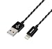 [Apple MFi Certified] Lightning to USB Cable, Nekteck Nylon Braided Charge and Sync Cord 6.6ft / 2m for Apple iPhone 6s / 6/ Plus SE 5S iPad Pro Air 2 mini 4/3 iPod 5 iPod Nano and More - Black