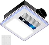 Oeukas 4 in 1 Bathroom Exhaust Fan with Light and Heater, 1800W Heating Power, 40W Quiet Vent Fan - 190 CFM & 1.0 Sone Bath Fan with Light, 1500lm LED Light, Easy to Install, Remote Control, UL Listed