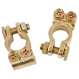 SundiooK Quick Release Battery Terminal Connectors Car Van for Caravan for Motorhome 12V - Brass Construction, Positive & Negative Pair, for 4x4s and Boats