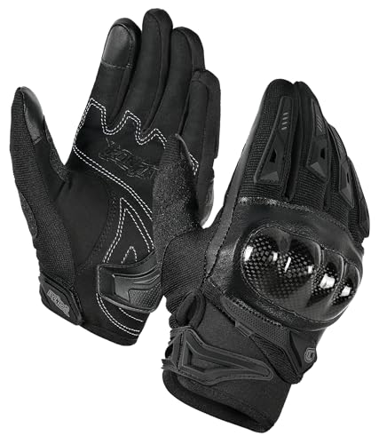 IRON JIAS Motorcycle Gloves for Men and Women Summer Touchscreen Riding Gloves with Carbon Fiber Protection for Road Racing Dirt Bike BMX ATV M