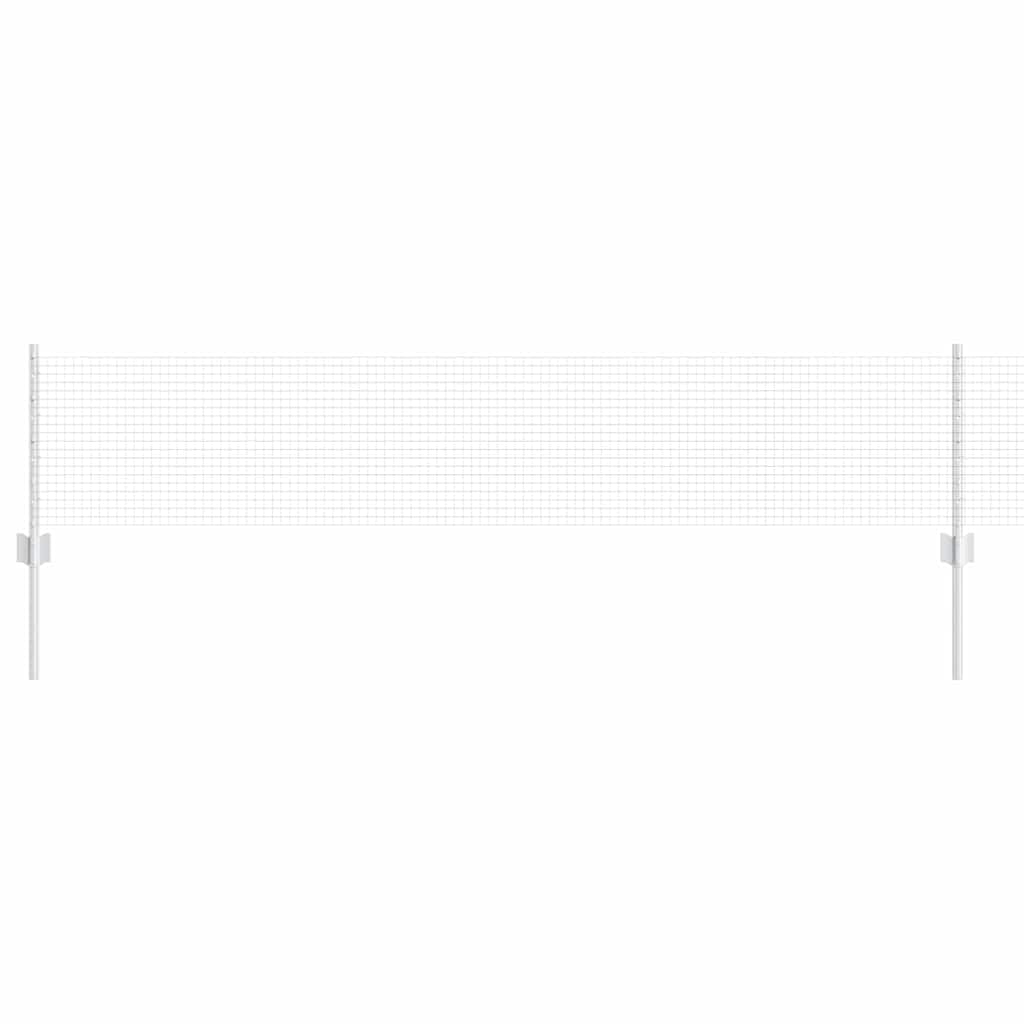 Outdoor Garden Fence with Posts Silver Steel 0.4 x 100m Roll Privacy Panel UV-Resistant Powder-Coated Easy Assembly for Terrace Patio Boundary