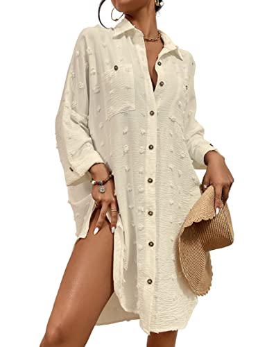 Bsubseach Badeanzug Coverup für Frauen Badeanzug Cover Up Button Down...