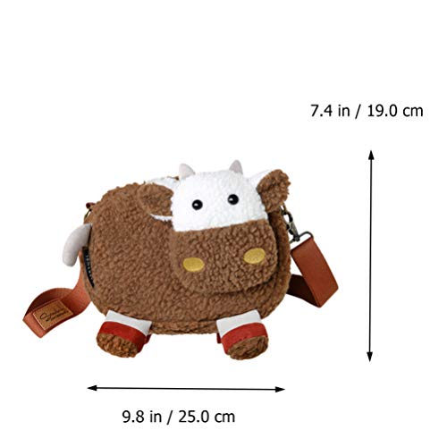 KESYOO Bolsas Crossbody Bolsa de Lona de PelÃºcia Em Forma de Vaca Bolsa de Ombro Casual Bolsas Hobo
