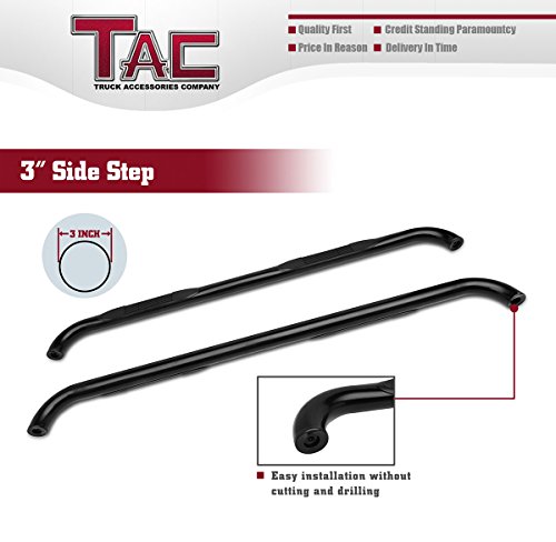 Tac Side Steps Fit 2006-2011 Jeep Commander (7 Passenger Commander W/Rear A/C Only) Pickup Truck 3" Black Side Bars Nerf Bars Step Rails Running Boards Off Road Exterior Accessories (2 Pieces) #TOP3