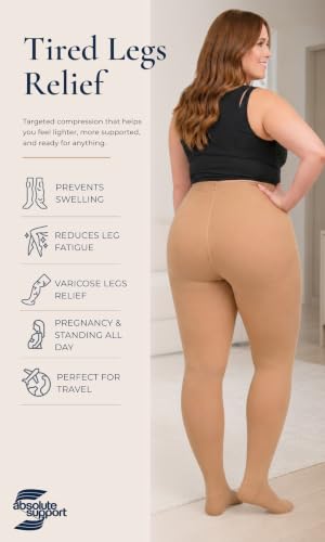 Image of Compression Pantyhose for Women 20-30mmHg - Varicose Veins and Swelling - A204