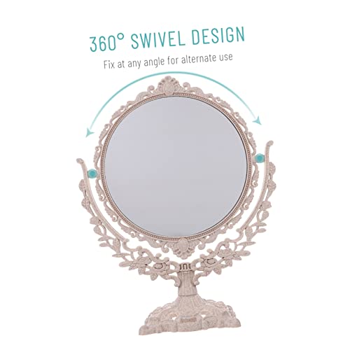 Miroir de maquillage double face rotatif pour coiffeuse mal éclairée - 8