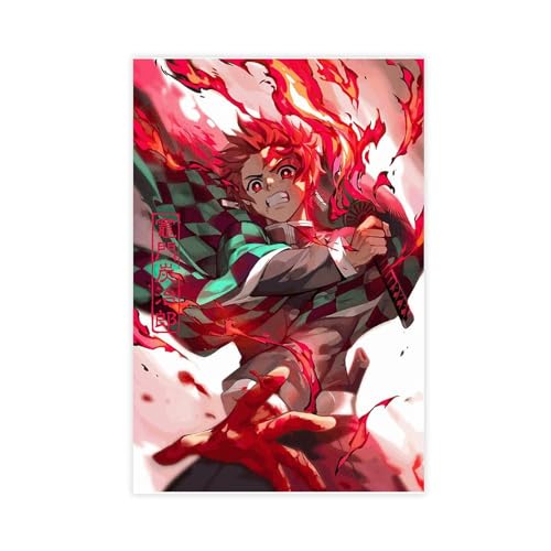 FrySky Poster Tanjiro Demon Slayer Kimetsu No Yaiba sur toile - Décoration de chambre à coucher, bureau, chambre - Cadeau sans cadre - 30 x 45 cm