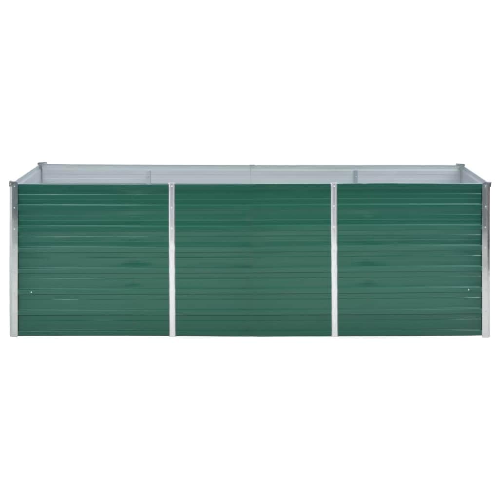 vidaXL Hochbeet aus verzinktem Stahl 240x80x77 cm, Grün, Pflanzkasten mit offenem Boden, wetterfest, für Blumen, Gemüse und Kräuter, Garten oder Terrasse