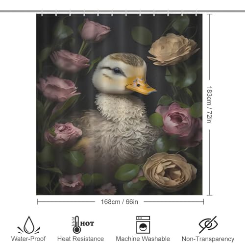 Rideau de douche canard baignoire imperméable lavable 168x183cm