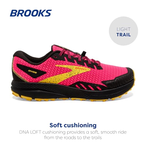 Brooks Brooks Women’s Divide 4 Trail Running Shoe - Diva Pink/Black/Lemon Chrome - 5 Medium