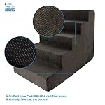 Best Pet Supplies Dog Stairs for Small Dogs & Cats, Foam Pet Steps Portable Ramp for Couch Sofa and High Bed Non-Slip Balanced Indoor Step Support, Paw Safe No Assembly – Dark Brown, 5-Step