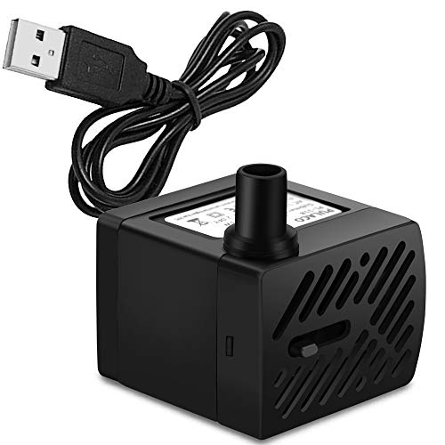 PULACO DC 5V USB Mini Submersible Water Pump for Pet Fountain, Aquarium Fish Tank, Pond, Fountain, Hydroponics