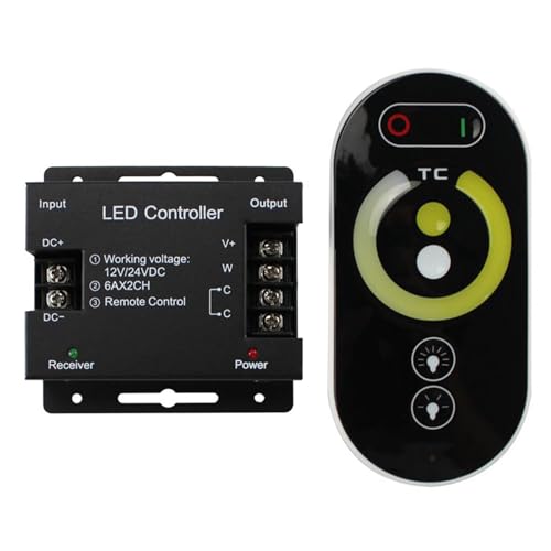 Sorfia CCT LED Controller, CCT LED Strip Lights DC 12V-24V Dimmer Switch