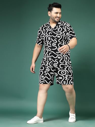 Image of Rigo Printed Co-Ord Set for Men's | Casual Shirt & Shorts Night Suit Set | Lounge-wear Nightdress Pajama Set for Men's | Night Wear, Beach Wear, Vacation Wear Outfit