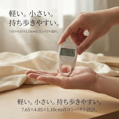 LIOOBO まんぽ計 万歩計 腕時計 ウォッチ 多機能 歩数/カロリー/距離 軽量 小型（白）