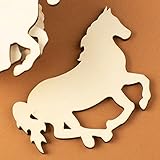Pack of 12 Unfinished Wood Horse Cutouts by Factory Direct Craft - Wooden Western Rodeo Cowboy Cowgirl Galloping Horse Shapes for Crafts and DIY Projects Size: 5 inches wide x 4 inches high Ready to Paint and Decorate - Bring the spirit of the Wild W...