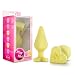 Play with Me - Naughty Candy Heart - Be Mine - Smooth Satin Finish Heart Shaped Bottom Anal Butt Plug - Platinum Silicone - Sex Toy for Men and Women (Yellow)