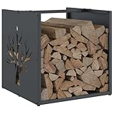 Couleur : anthracite Tomostar Range Bûche Vertical, Range Bois Étagère à Bûches Support pour Bois de Cheminée Portant de bois chauffage anthracite 40x40x40 cm