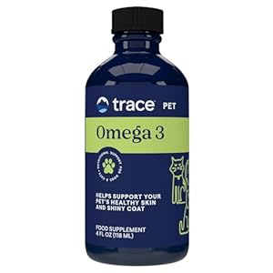 Trace Minerals Pet Omega 3 – Skin & Coat Health Supplement for Dogs & Cats – Omega-3 Fish Oil Supplement That Aids Joint & Brain Health – Pet Supplies That Aid Nerve Health – 4 fl oz