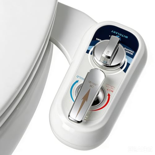 Bidet Attachment for Toilet Warm Water Left - Hot and Cold Self-Cleaning Dual Nozzle Non-Electric Bidet Attachment for Toilet Seat Adjustable Water Pressure Rear and Feminine Wash Lever Control