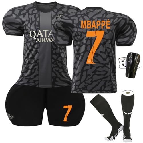 Psg Mbappé-Conjunto de futebol para crianças e adolescentes,meias e caneleiras de jeysey,Calções (23
