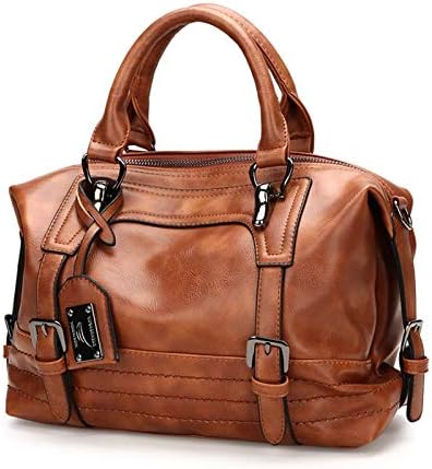 Women Leather Fashion Ladies Messenger Handbag Shoulder Bag Tote Satchel Purse Brown, Brown